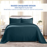 Lightweight Cotton Bedspread Sets 3-Piece Fleur De Lis Jacquard Matelassé - Bedspread by Superior Brand