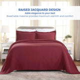 Lightweight Cotton Bedspread Sets 3-Piece Fleur De Lis Jacquard Matelassé - Bedspread by Superior Brand
