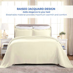 Lightweight Cotton Bedspread Sets 3-Piece Fleur De Lis Jacquard Matelassé - Bedspread by Superior Brand