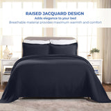 Lightweight Cotton Bedspread Sets 3-Piece Fleur De Lis Jacquard Matelassé - Bedspread by Superior Brand