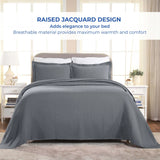 Lightweight Cotton Bedspread Sets 3-Piece Fleur De Lis Jacquard Matelassé - Bedspread by Superior Brand