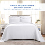 Lightweight Cotton Bedspread Sets 3-Piece Fleur De Lis Jacquard Matelassé - Bedspread by Superior Brand