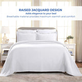 Lightweight Cotton Bedspread Sets 3-Piece Fleur De Lis Jacquard Matelassé - Bedspread by Superior Brand