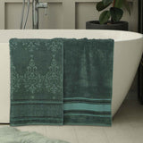 Sadie Zero Twist Cotton Solid and Jacquard Floral Bath Sheet Set of 2 - Bath Sheet by Superior Brand