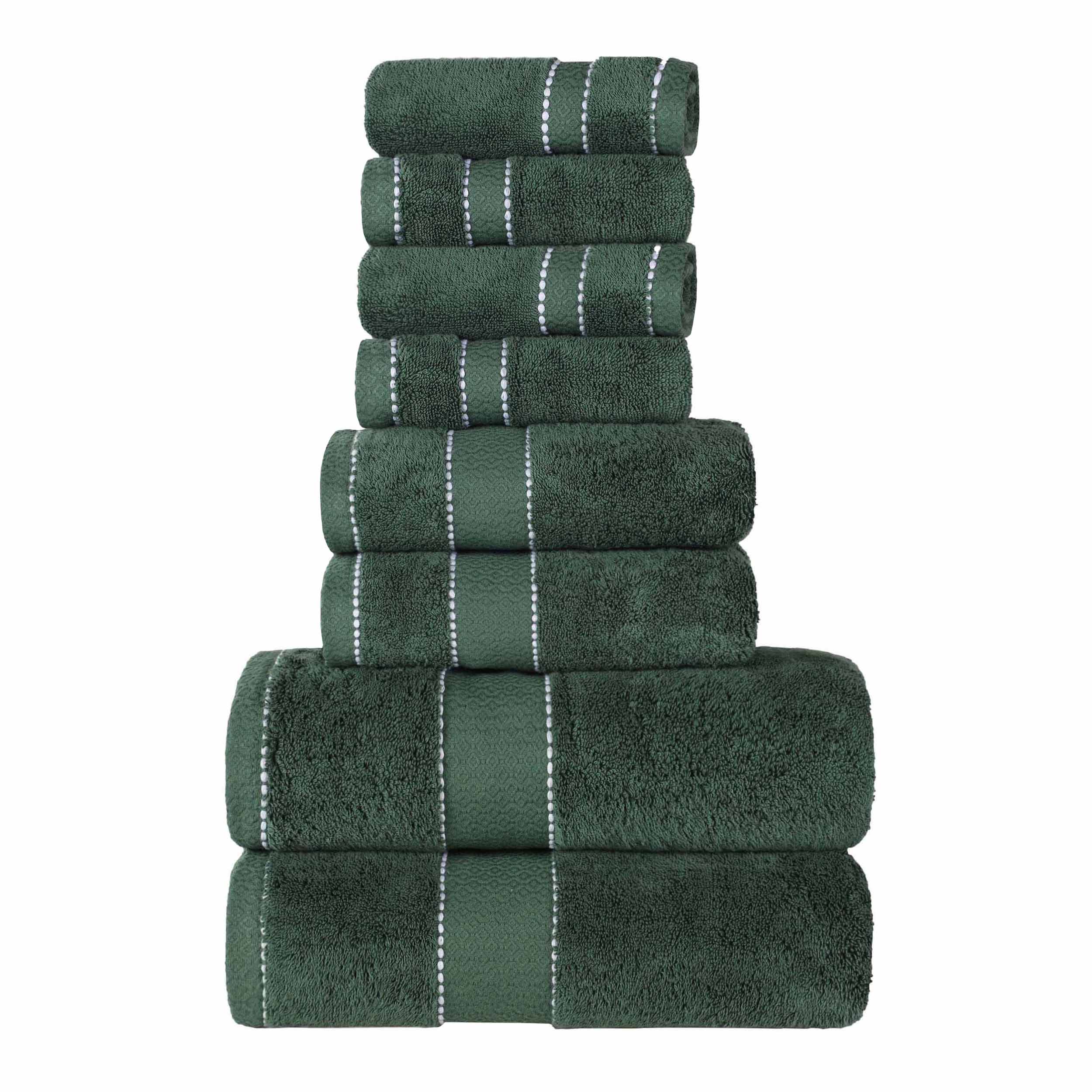 Egyptian Giza Cotton Plush Soft Towel Set 8 Piece - Egyptian Cotton Towel Set by Superior Brand