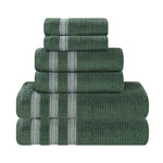 Zero Twist Cotton Ribbed Towel Set 6-Piece - Brea - Towel Set by Superior Brand