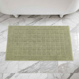 Nora Cotton Solid Absorbent Thick Checkered Washable Bath Mat Set of 2 - Bath Mats by Superior Brand