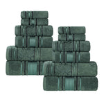 Sadie Zero Twist Cotton Solid and Jacquard Floral 12 Piece Towel Set - Towel Set by Superior Brand