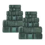 Sadie Zero Twist Cotton Solid and Jacquard Floral 12 Piece Towel Set - Towel Set by Superior Brand