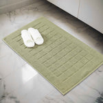 Nora Cotton Solid Absorbent Thick Checkered Washable Bath Mat Set of 2 - Bath Mats by Superior Brand