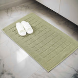 Nora Cotton Solid Absorbent Thick Checkered Washable Bath Mat Set of 2 - Bath Mats by Superior Brand