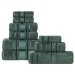 Zero-Twist Cotton Jacquard Towel Set 9 Piece - Sadie - Towel Set by Superior Brand