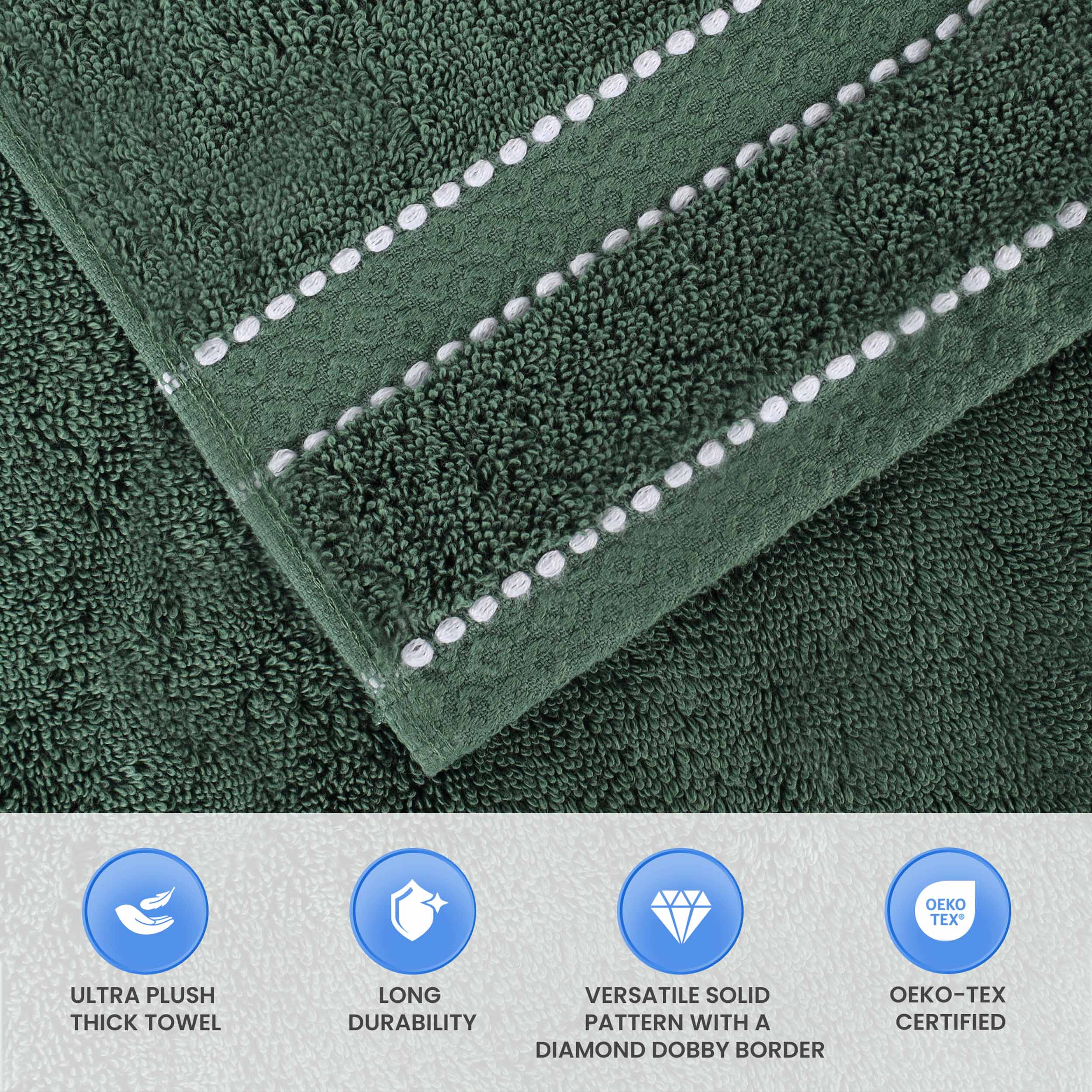 Egyptian Giza Cotton Plush Soft Towel Set 8 Piece - Egyptian Cotton Towel Set by Superior Brand