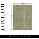 Nora Cotton Solid Absorbent Thick Checkered Washable Bath Mat Set of 2 - Bath Mats by Superior Brand