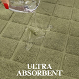 Nora Cotton Solid Absorbent Thick Checkered Washable Bath Mat Set of 2 - Bath Mats by Superior Brand