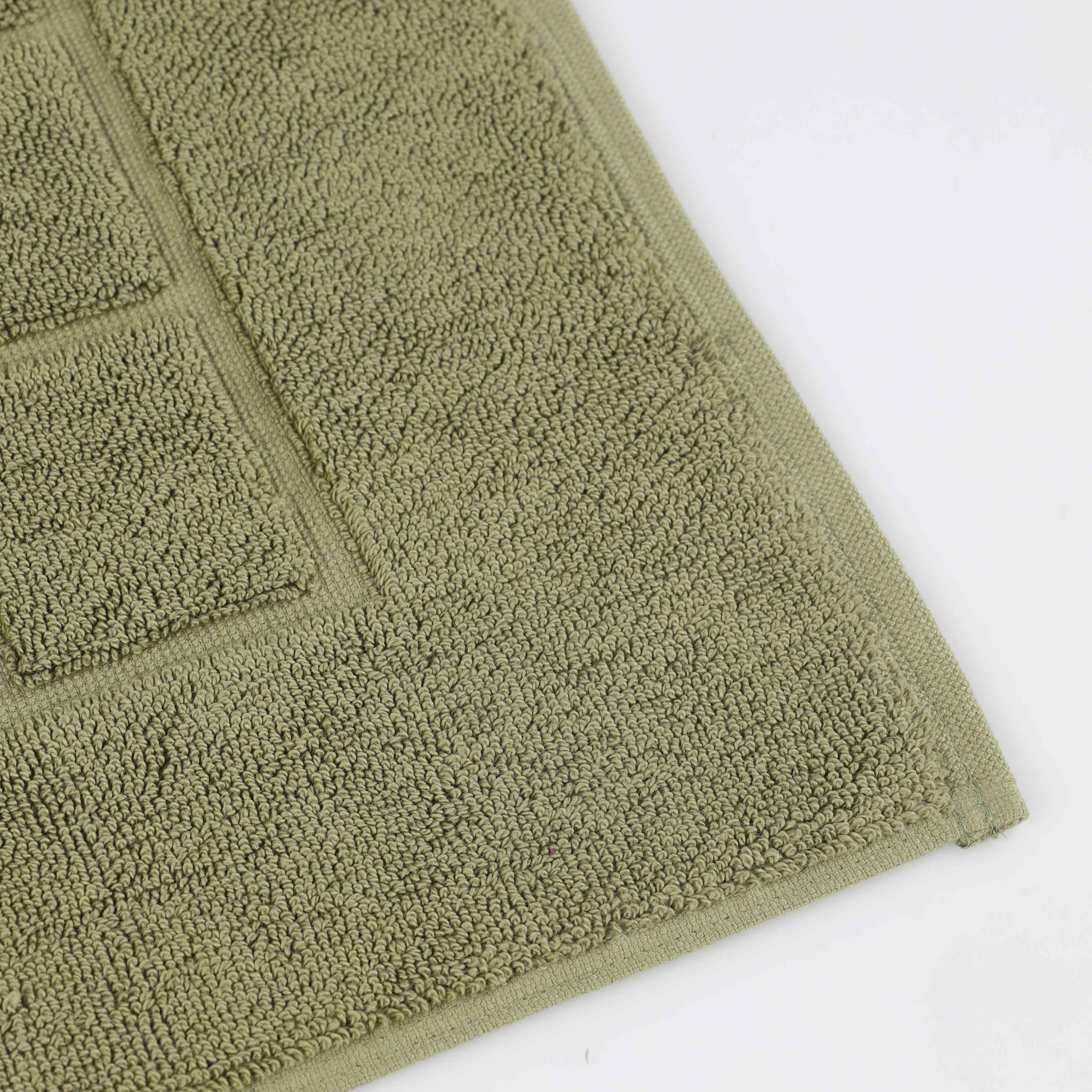 Nora Cotton Solid Absorbent Thick Checkered Washable Bath Mat Set of 2 - Bath Mats by Superior Brand