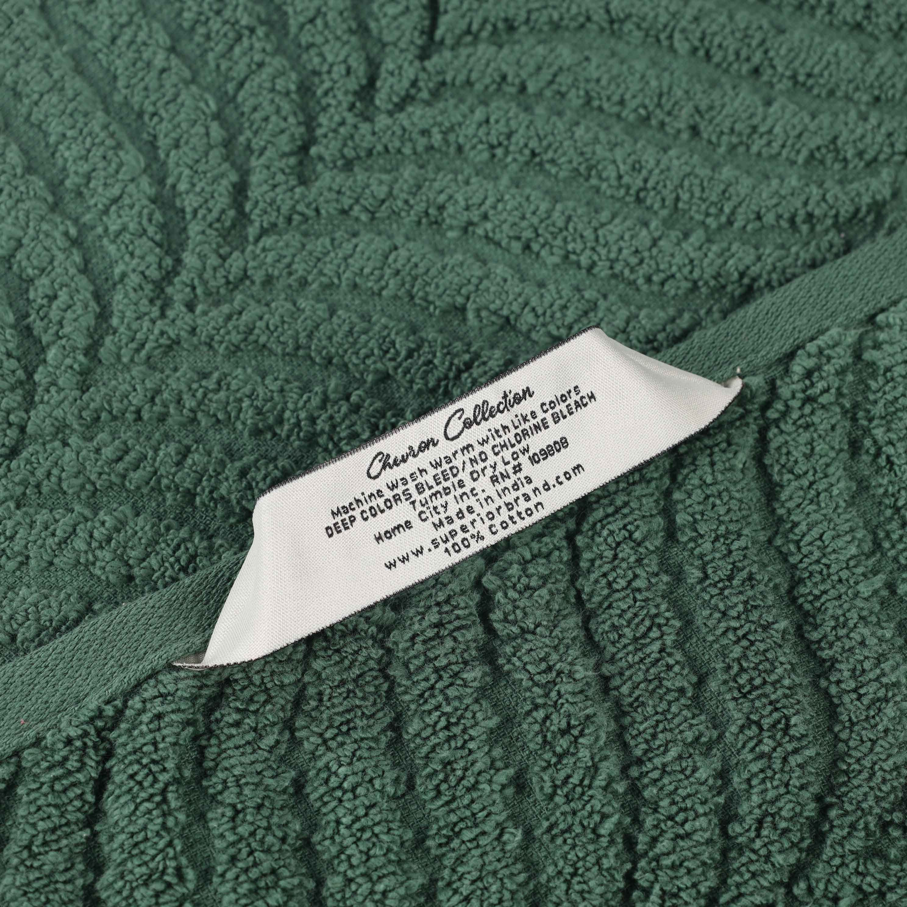 Chevron Zero Twist Jaquard Cotton 3 Piece Bathroom Towel Set - Towel Set by Superior Brand