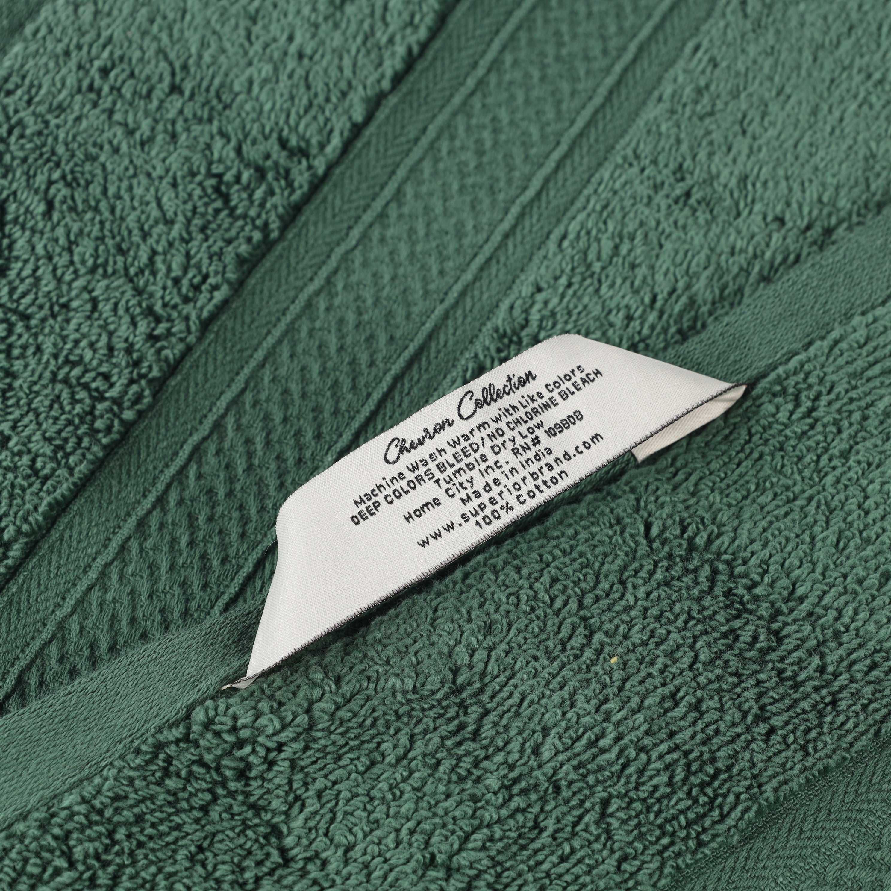 Chevron Zero Twist Solid and Jacquard Cotton 8 Piece Towel Set - Towel Set by Superior Brand