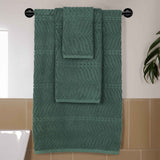Chevron Zero Twist Jaquard Cotton 3 Piece Bathroom Towel Set - Towel Set by Superior Brand