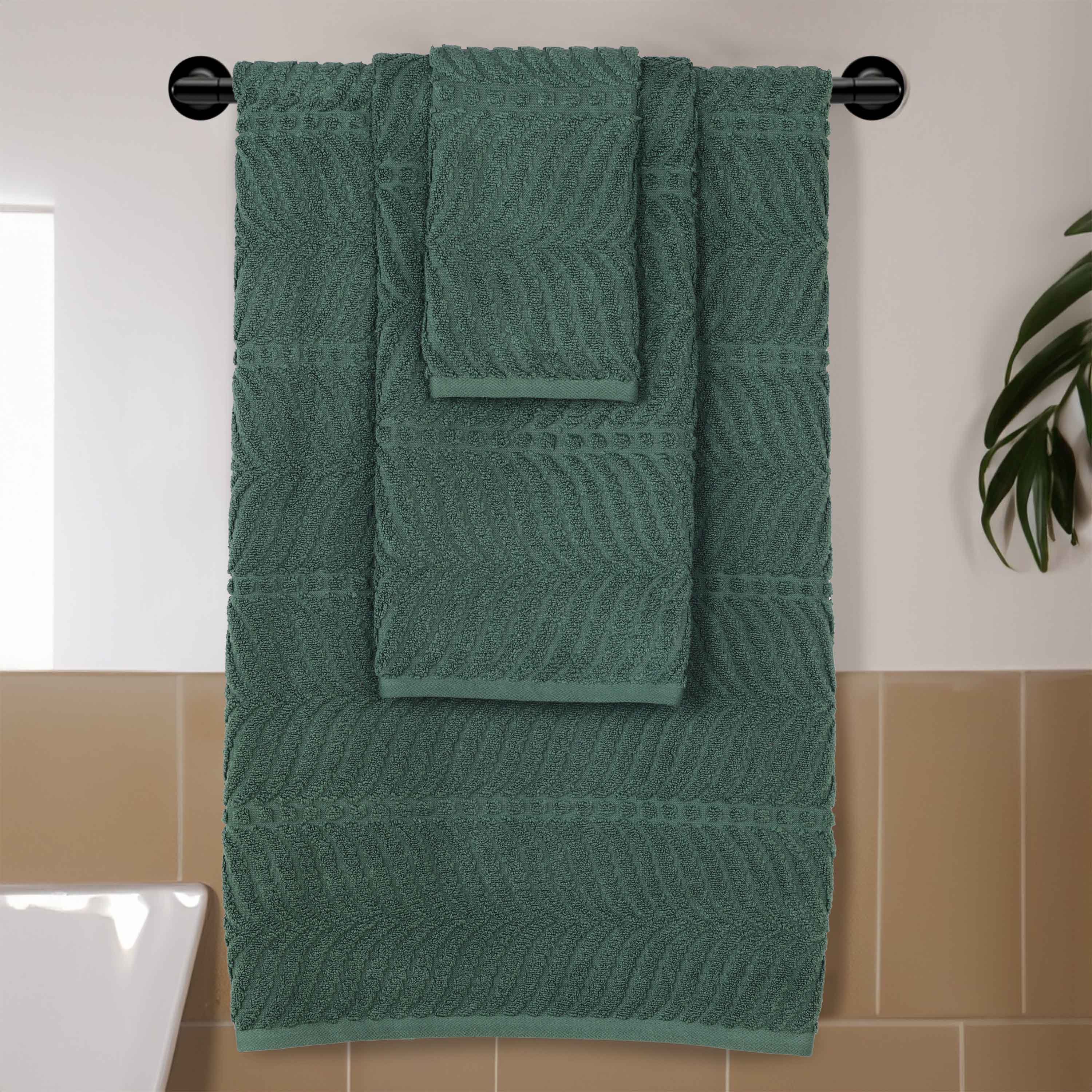 Chevron Zero Twist Jaquard Cotton 3 Piece Bathroom Towel Set - Towel Set by Superior Brand