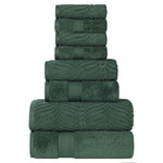 Chevron Zero Twist Solid and Jacquard Cotton 8 Piece Towel Set - Towel Set by Superior Brand