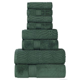 Chevron Zero Twist Solid and Jacquard Cotton 8 Piece Towel Set - Towel Set by Superior Brand