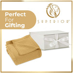 100% Cotton Waffle Blanket – Cooling Waffle Weave, Lightweight & Breathable - Blanket by Superior Brand