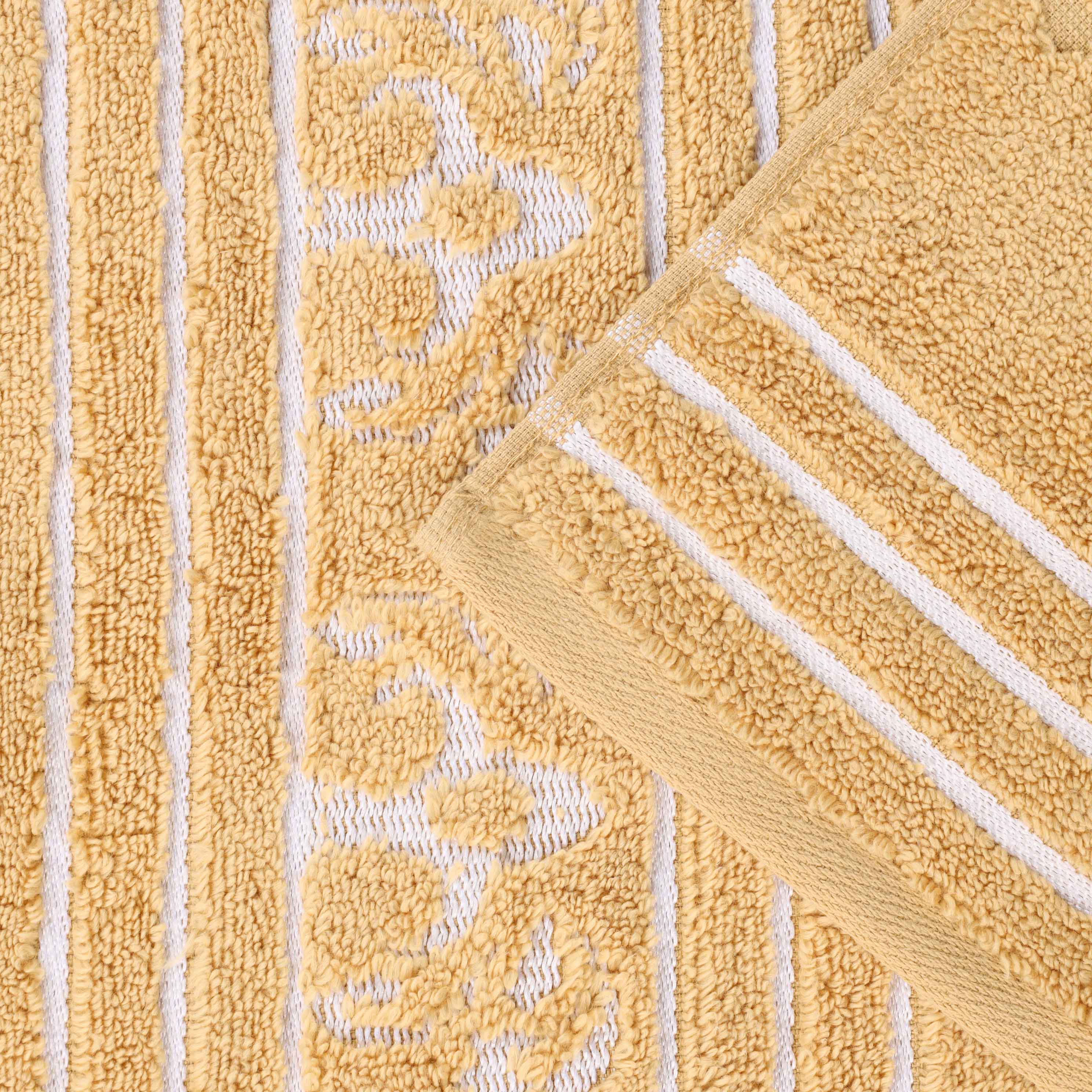 Sadie Zero Twist Cotton Solid and Jacquard Floral 6 Piece Towel Set - Towel Set by Superior Brand