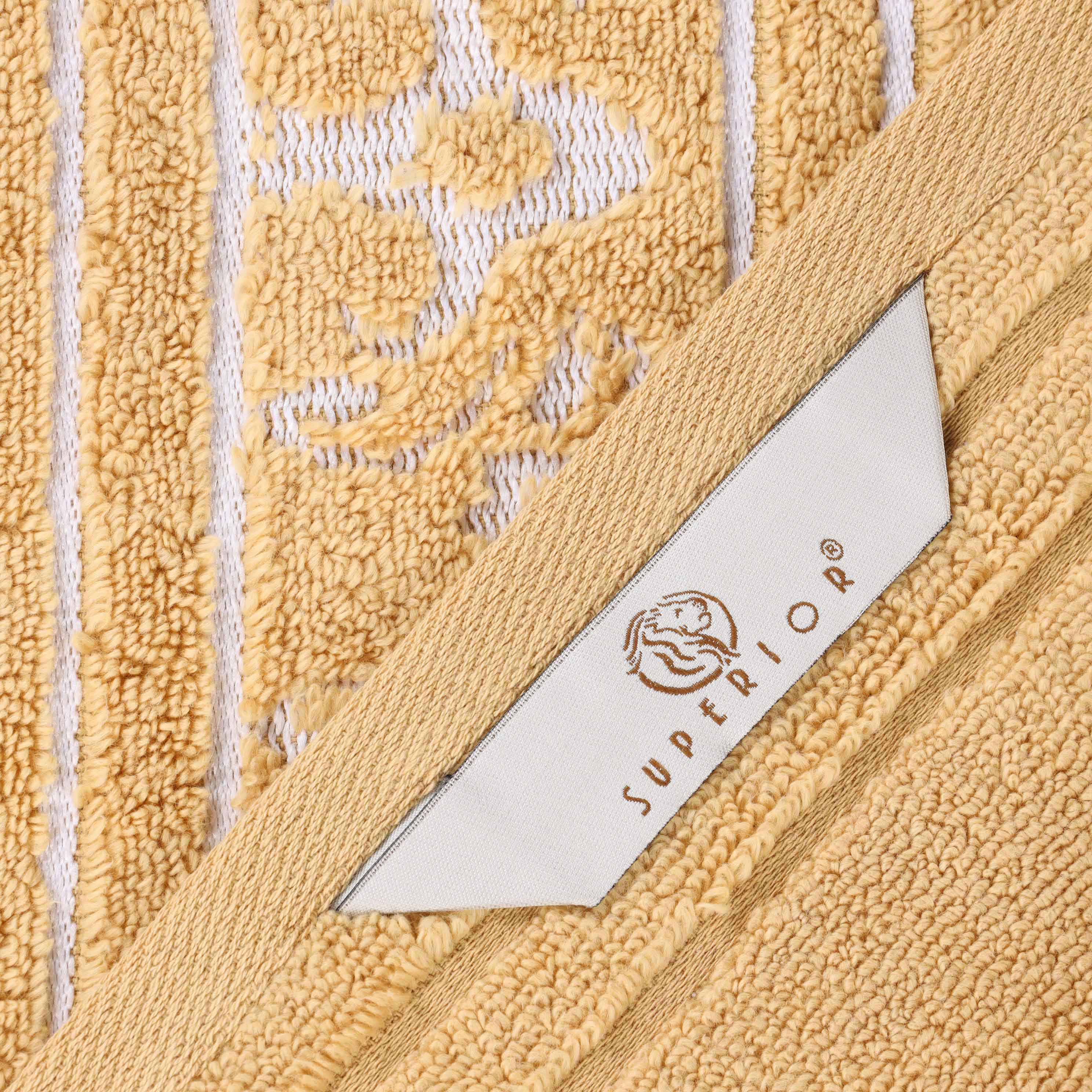 Zero-Twist Cotton Jacquard Towel Set 9 Piece - Sadie - Towel Set by Superior Brand