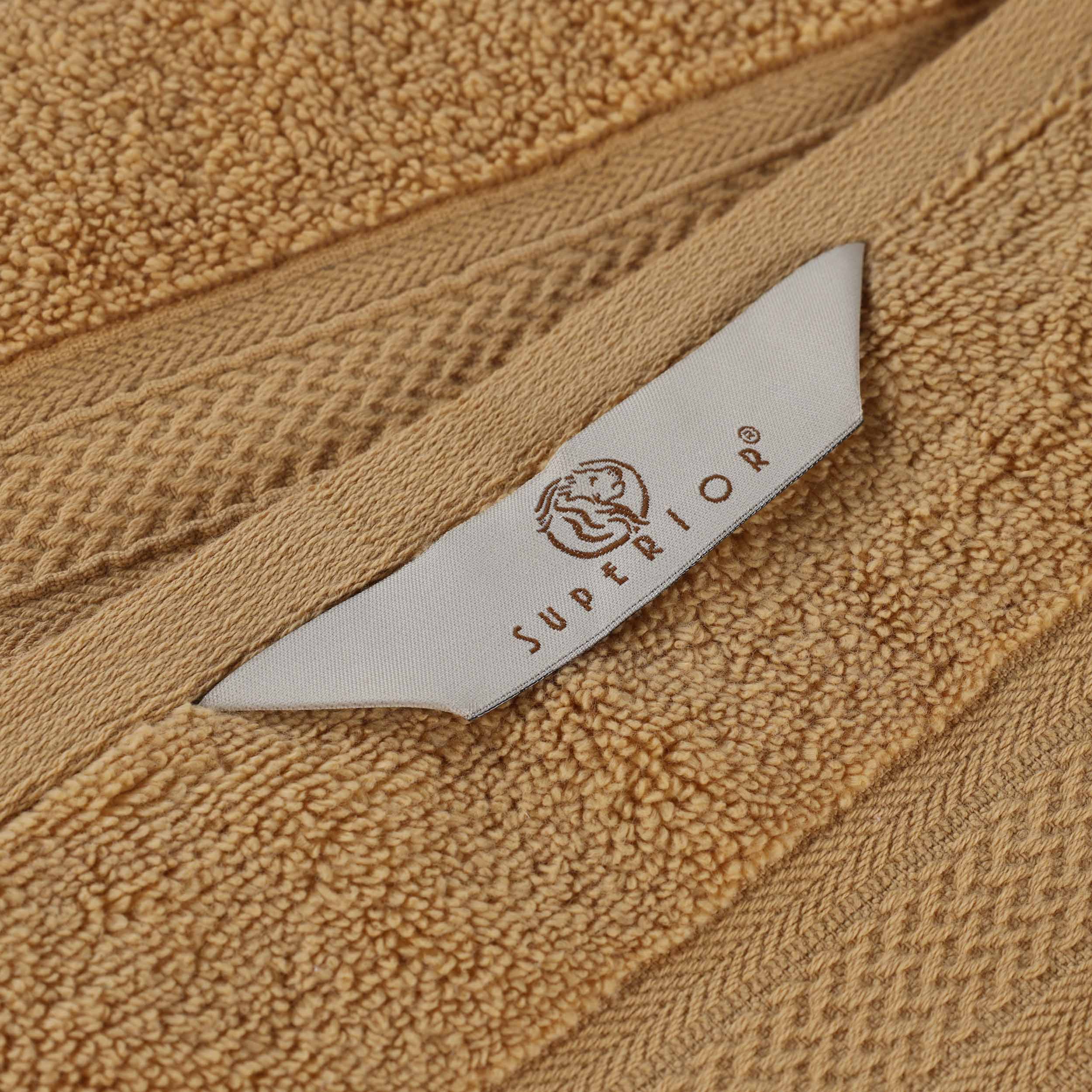 Chevron Zero Twist Solid and Jacquard Soft Cotton 12 Piece Towel Set - Towel Set by Superior Brand