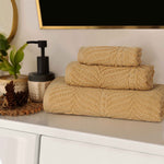 Chevron Zero Twist Jaquard Cotton 3 Piece Bathroom Towel Set - Towel Set by Superior Brand