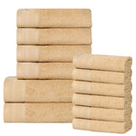 Cotton Waffle Border Towel Set 12-Piece - Honeycomb - Towel Set by Superior Brand