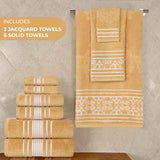 Zero-Twist Cotton Jacquard Towel Set 9 Piece - Sadie - Towel Set by Superior Brand