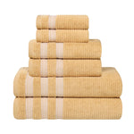 Zero Twist Cotton Ribbed Towel Set 6-Piece - Brea - Towel Set by Superior Brand