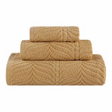 Chevron Zero Twist Jaquard Cotton 3 Piece Bathroom Towel Set - Towel Set by Superior Brand