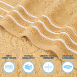 Sadie Zero Twist Cotton Solid and Jacquard Floral 12 Piece Towel Set - Towel Set by Superior Brand