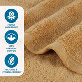 Chevron Zero Twist Solid and Jacquard Cotton 8 Piece Towel Set - Towel Set by Superior Brand