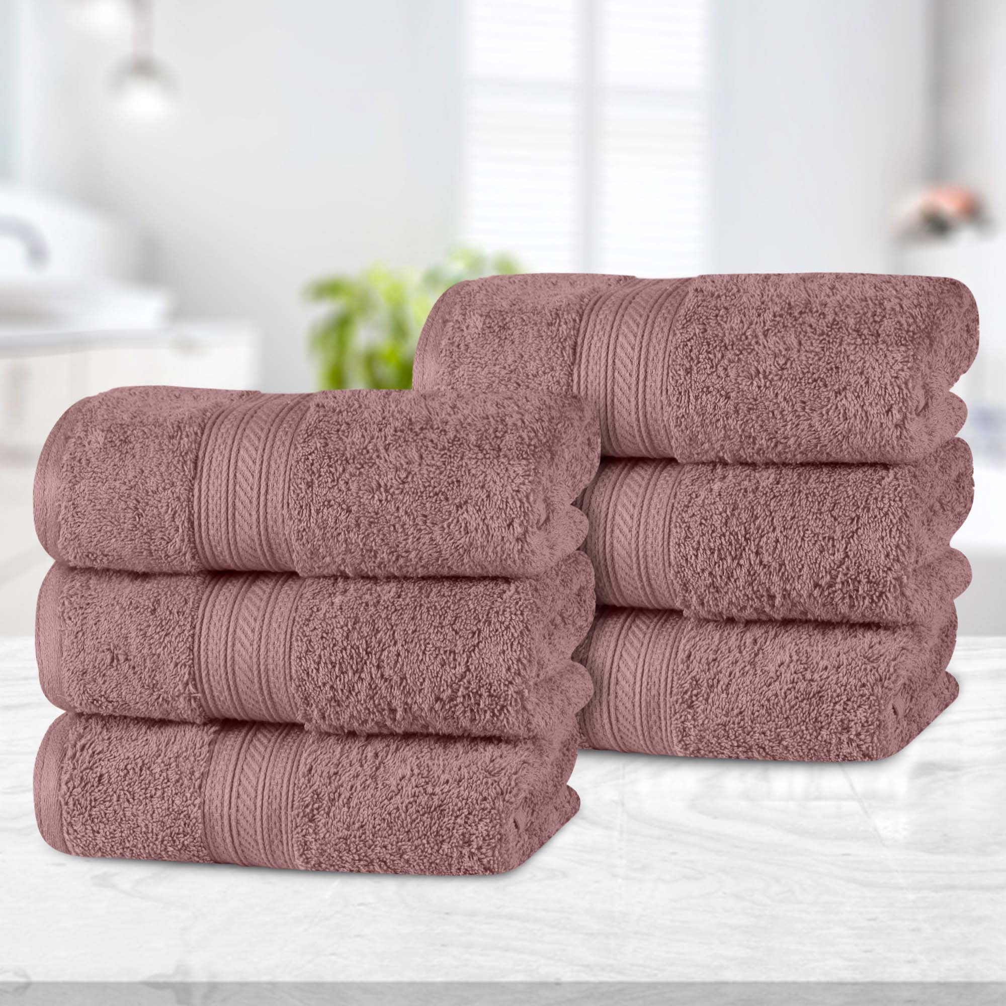 Cotton Terry Hand Towel Set 6-Piece - Atlas - Hand Towel Set by Superior Brand