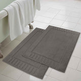 Leo Cotton Solid Modern Absorbent Heavy Washable Bath Mat Set of 2 - Bath Mats by Superior Brand