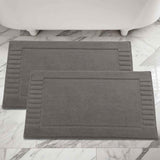 Leo Cotton Solid Modern Absorbent Heavy Washable Bath Mat Set of 2 - Bath Mats by Superior Brand