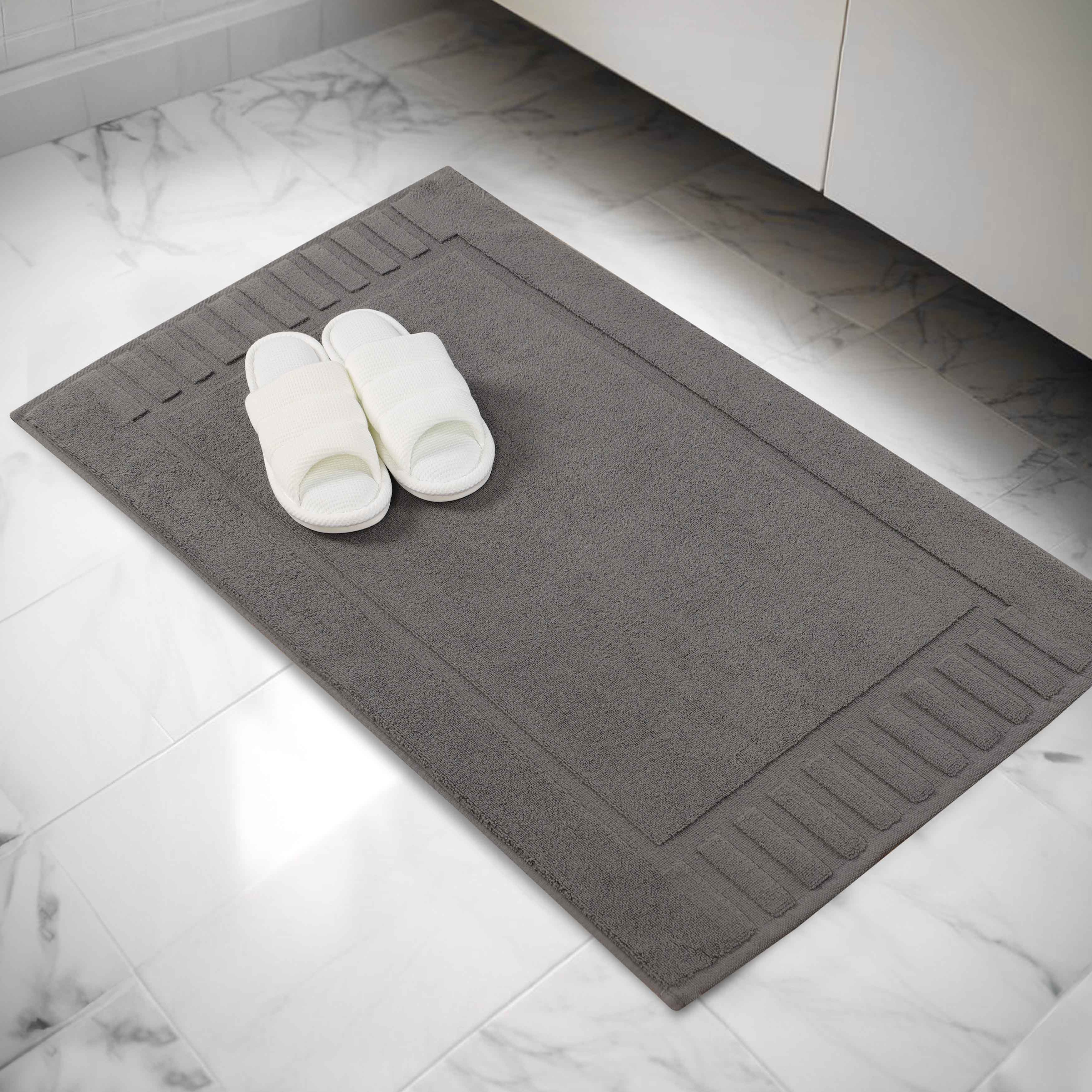 Leo Cotton Solid Modern Absorbent Heavy Washable Bath Mat Set of 2 - Bath Mats by Superior Brand