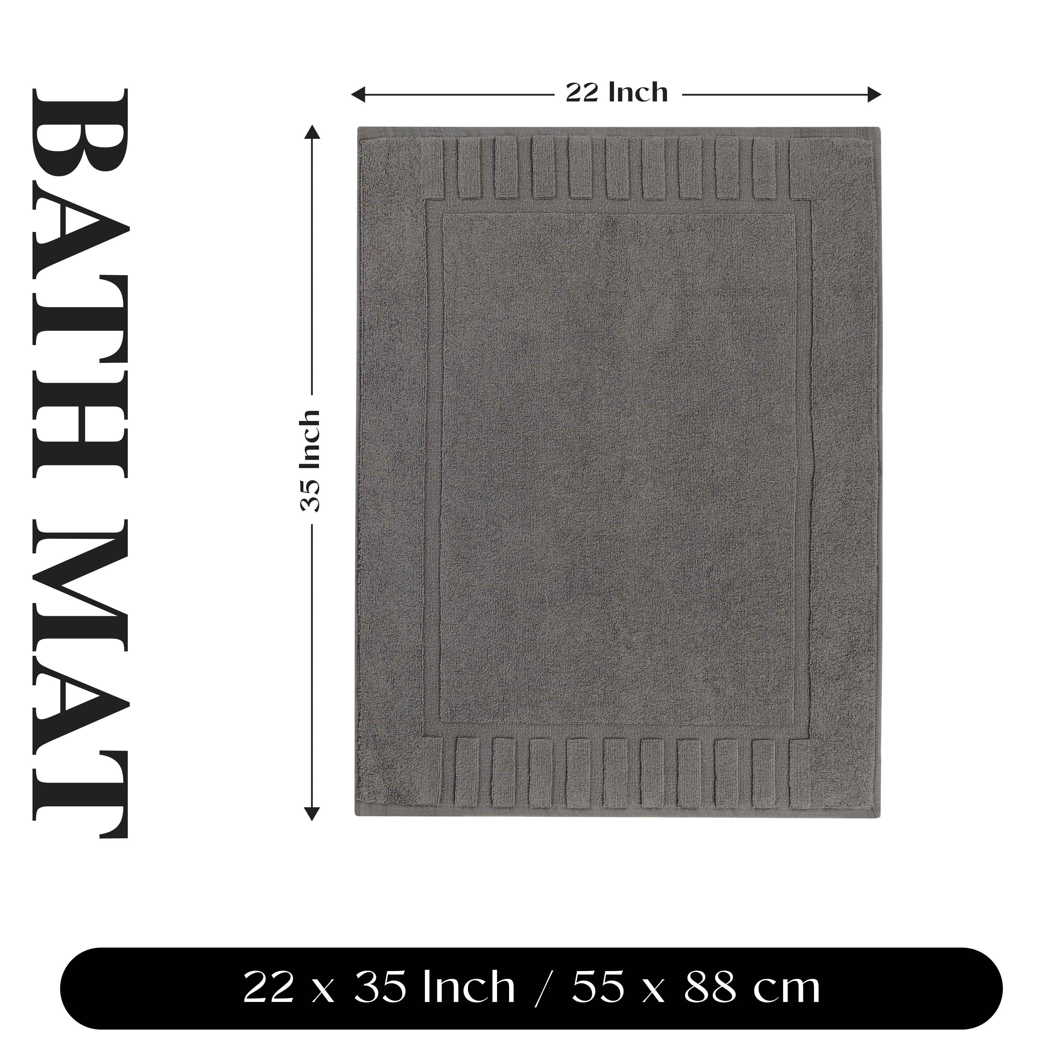 Leo Cotton Solid Modern Absorbent Heavy Washable Bath Mat Set of 2 - Bath Mats by Superior Brand