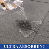 Leo Cotton Solid Modern Absorbent Heavy Washable Bath Mat Set of 2 - Bath Mats by Superior Brand