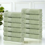 Venice Zero Twist Cotton Medium Weight Face Towels, Set of 12 - Face Towel by Superior Brand