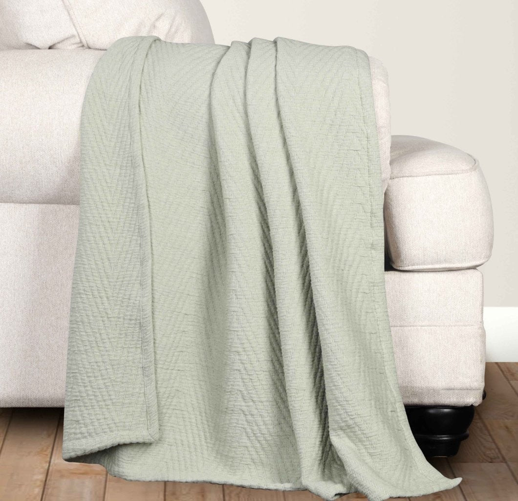Aswan Cotton Medium Weight Textured Modern Chevron Woven Coverlet - Coverlet by Superior Brand