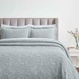 Cotton Bedspread Sets 3-Piece Hibiscus Floral Jacquard Matelassé - Bedspread by Superior Brand