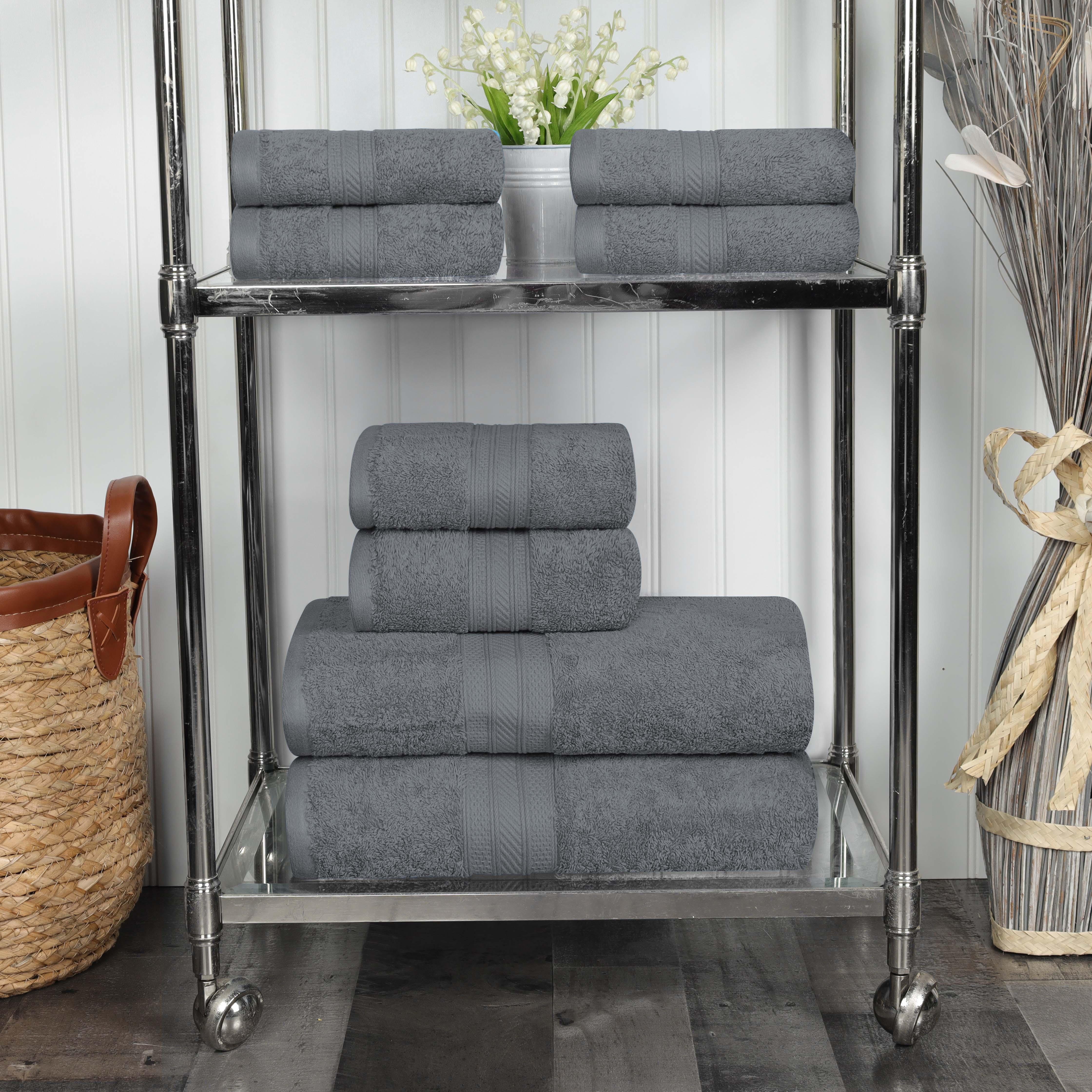 Cotton Plush Terry Towel Set 8-Piece - Atlas - Towel Set by Superior Brand