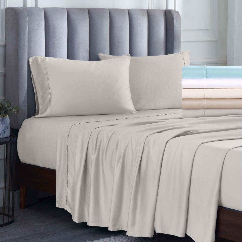 Modal From Beechwood 400 Thread Count Cooling Solid Duvet Cover Set - Gray
