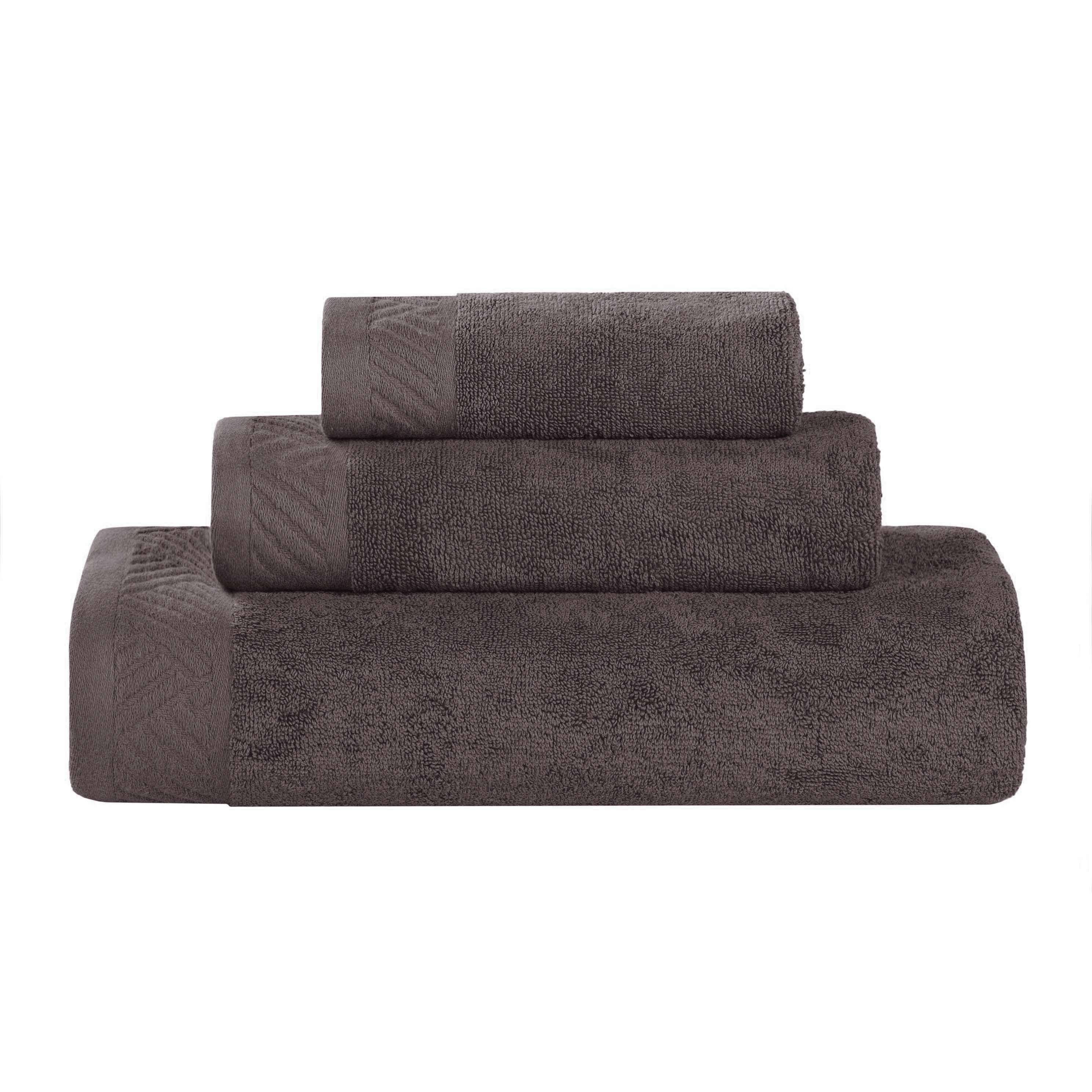 Egyptian Cotton Basketweave Solid Towel Set 3 Piece - Egyptian Cotton Towel Set by Superior Brand