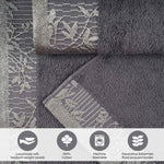 Wisteria Cotton Medium Weight Floral Jacquard Border 12 Piece Towel Set - Towel Set by Superior Brand